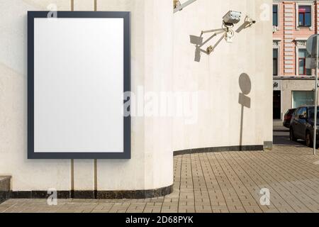 Blank billboard poster mock up on the street wall. Stock Photo