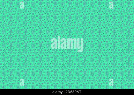 Purple contour Christmas and New Year seamless pattern on green background Stock Vector