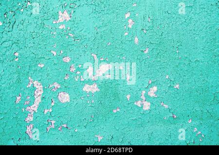 old cracked blue paint on cement wall Stock Photo