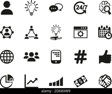 Consulting Icons Black & White Set Big Stock Vector