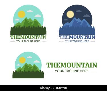 Illustration vector design of mountain logo template for business or company Stock Vector
