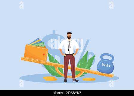 Debt repayment flat concept vector illustration Stock Vector