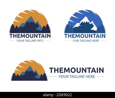Illustration vector design of mountain logo template for business or company Stock Vector
