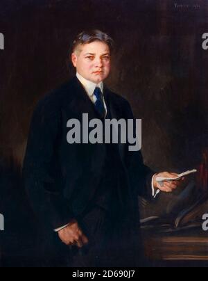 Herbert Hoover (1874-1964), American politician, businessman and engineer who served as the 31st President of the United States, portrait painting by Edmund Charles Tarbell, 1921 Stock Photo