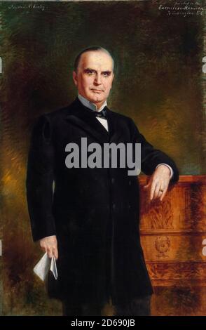 William McKinley (1843-1901), American military officer, 25th President of the United States, portrait painting by August Benziger, 1897 Stock Photo