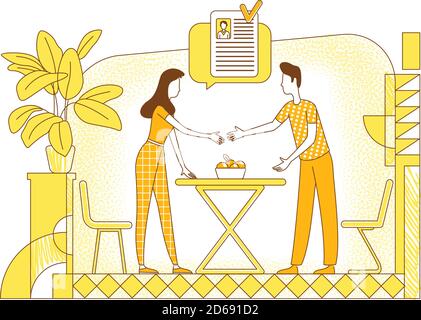 Choosing suitable applicant flat silhouette vector illustration Stock Vector