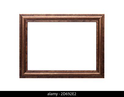 Wooden picture frame isolated Stock Photo