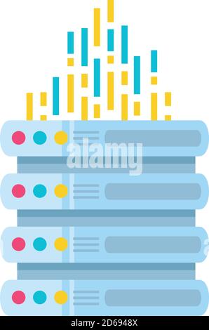 data analysis business intelligence processing detailed vector illustration Stock Vector