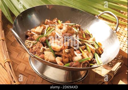 Asian style fried noodles, Char Kway Teow Stock Photo