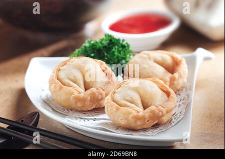 Chinese dim sum Fried Shrimp ball - Chinese groumet cuisine Stock Photo