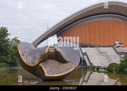 House of World Cultures with sculpture Large Butterfly of Henry Moore,  Berlin Tiergarten Germany Stock Photo