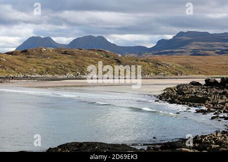 Beinn an Eoin and the Coigach Mountains Viewed Across Achnahaird Bay, Coigach Peninsula, Assynt, Wester Ross, Northwest Highlands of Scotland, UK Stock Photo