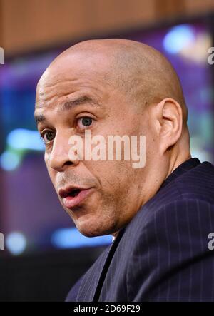 Washington, United States. 15th Oct, 2020. Senator Cory Booker, D-NJ, speaks during a Senate Judiciary Committee business meeting in the Hart Senate Office Building on Capitol Hill in Washington, DC on Thursday, October 15, 2020. Pool Photo by Mandel Ngan/UPI Credit: UPI/Alamy Live News Stock Photo