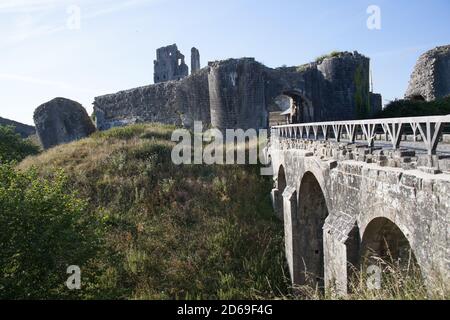 Views of the historic Corfe Castle in Dorset, England, taken on the 22nd July 2020 Stock Photo