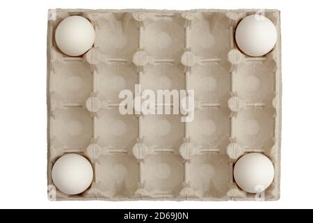 Cage with chicken eggs Stock Photo