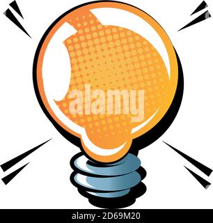 light bulb in pop art style on white background vector illustration design Stock Vector