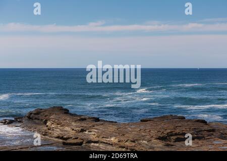 A view of the South Pacific Ocean from Norah Head on the central coast in regional New South Wales in Australia Stock Photo