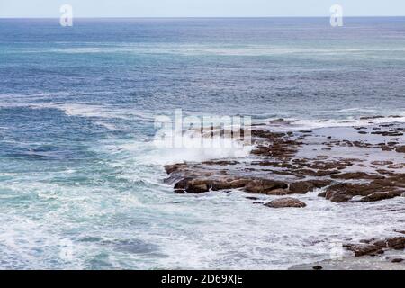 A view of the South Pacific Ocean from Norah Head on the central coast in regional New South Wales in Australia Stock Photo