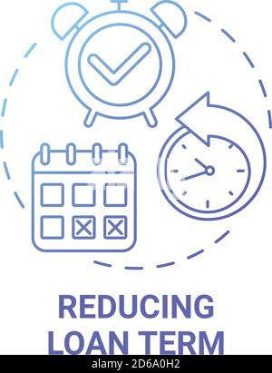 Reducing loan term concept icon Stock Vector