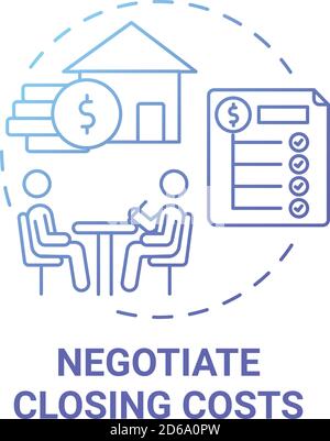 Negotiate closing costs concept icon Stock Vector