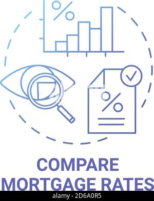 Compare mortgage rates concept icon Stock Vector