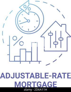 Adjustable-rate mortgage concept icon Stock Vector