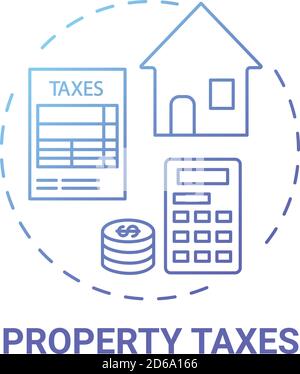 Property taxes concept icon Stock Vector
