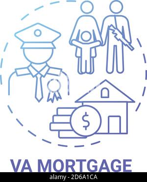 VA mortgage concept icon Stock Vector