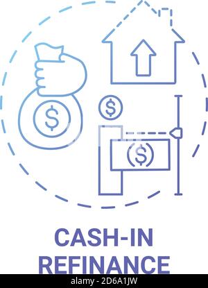 Cash-in refinance concept icon Stock Vector