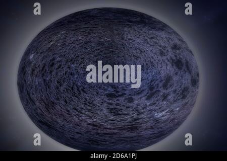 Rocky sphere on luminous background - Fantasy planet, unknown universe, outer space. Abstract Stock Photo