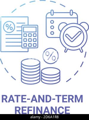 Rate-and-term refinance concept icon Stock Vector