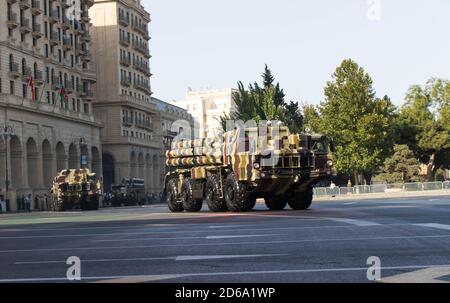 Baku - Azerbaijan, September 2018: Smerch multiple launch rocket system during a parade Stock Photo