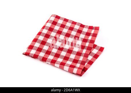 Red tablecloth isolated on white background Stock Photo