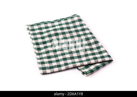 Green tablecloth isolated on white background Stock Photo