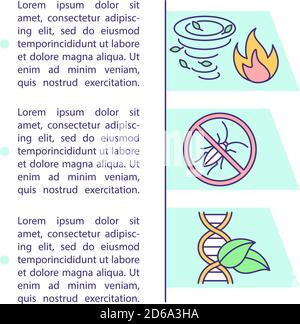 Farming challenges concept icon with text Stock Vector