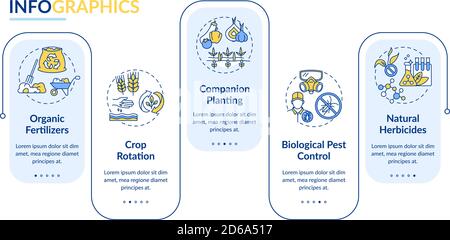 Organic farming principles vector infographic template Stock Vector
