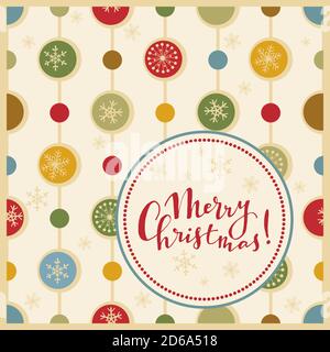 Merry Christmas, Happy New Year greeting card with frame. Brochure, poster templates in Christmas style. Beautiful design and layout Stock Vector