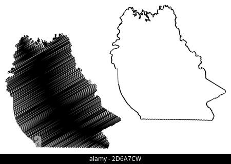 Whitley County, Kentucky (U.S. county, United States of America, USA, U.S., US) map vector illustration, scribble sketch Whitley map Stock Vector