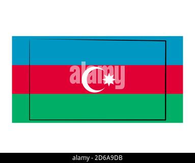 azerbaijan flag icon on white background in vector illustration Stock Vector