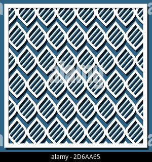 Abstract lines and shapes pattern for laser cutting. Universal greeting card, laser cut panel. Vector illustration. Square 1:1. Stock Vector