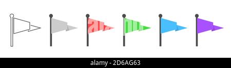 Colored flag icon set Stock Vector