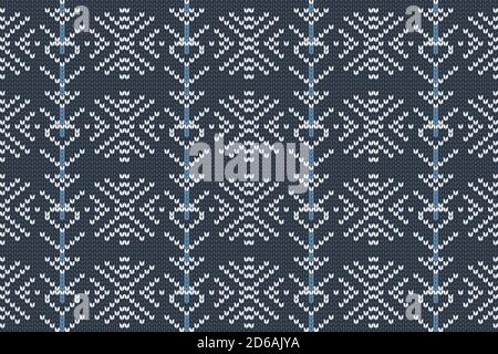 Christmas, Winter holiday knitting pattern for plaid, sweater design. Stock Vector