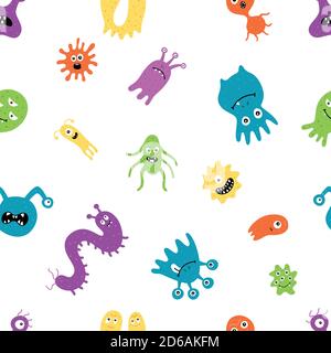 Cure the virus. Treatment. Diseases. Microbes, vector illustrations on a white background. Pattern Stock Vector