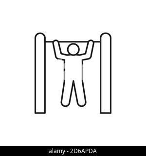 pull-ups icon element of fitness icon for mobile concept and web apps. Thin line pull-ups icon can be used for web and mobile. Premium icon on white Stock Vector