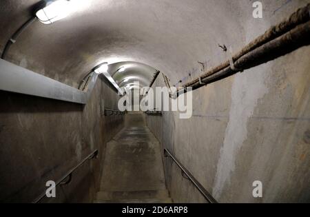 Staircases lead to the underground headquarter of Colonel Rol-Tanguy of FFI resistance fighter in Musée de la Libération de Paris.Paris Liberation Museum.Paris.France Stock Photo