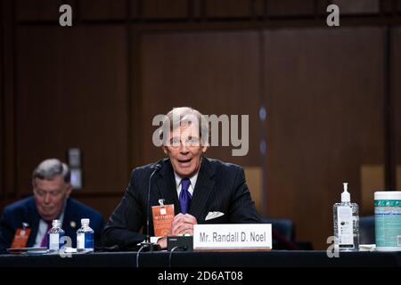 Washington, United States Of America. 15th Oct, 2020. Randall D. Noel, an American Bar Association representative, speaks during the fourth day of the confirmation hearing for Judge Amy Coney Barrett, President Donald Trump's Nominee for Supreme Court, in Hart Senate Office Building in Washington DC, on October 15th, 2020.Credit: Anna Moneymaker/Pool via CNP | usage worldwide Credit: dpa/Alamy Live News Stock Photo