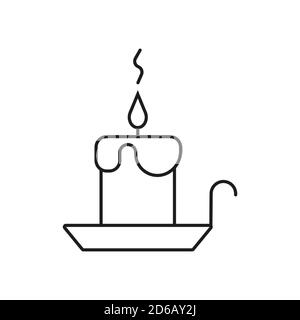 candle icon element of halloween icon for mobile concept and web apps. Thin line candle icon can be used for web and mobile. Premium icon on white Stock Vector