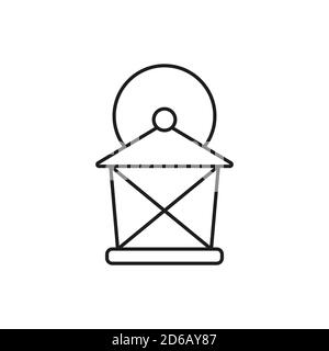 lantern icon element of halloween icon for mobile concept and web apps. Thin line lantern icon can be used for web and mobile. Premium icon on white Stock Vector