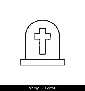 grave icon element of halloween icon for mobile concept and web apps. Thin line grave icon can be used for web and mobile. Premium icon on white Stock Vector