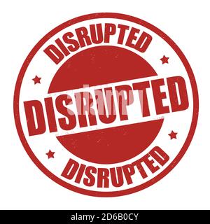 Disrupted grunge rubber stamp on white background, vector illustration Stock Vector